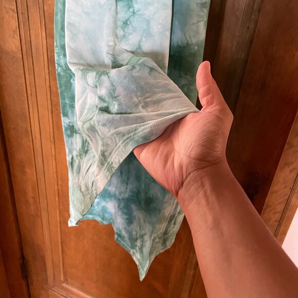 VINTAGE Bamboo Cotton Blend Tie Dyed Hi-Low Razorback Midi Dress - Picture 4 of 15